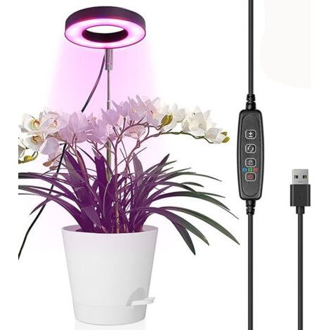 Vollspektrum-led-wachstumslampe Für Zimmerpflanzen, Höhenverstellbar, 3 Helligkeitsstufen, Automatische Ein-/ausschalt-zeitschaltuhr 3/9/12 Std.