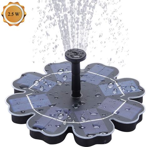 Solarwasserpumpe, 2,5-w-solarpumpe Für Teich, Schwimmender Springbrunnen Für Vögel, Außenwasserzirkulation, Solar-wasserfall