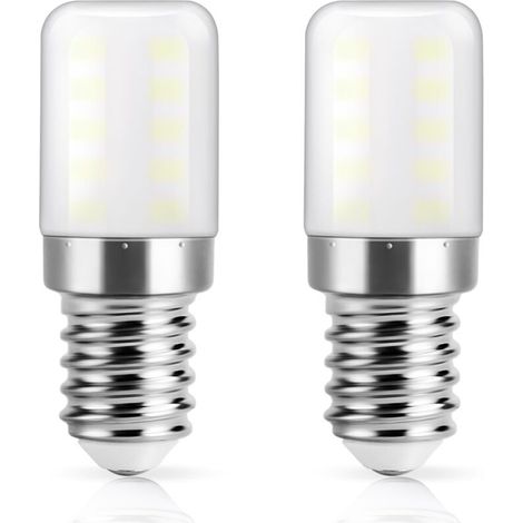 Led-kühlschranklampe E14, Kaltweiß 6000k, 3w Ersetzt 30w Halogenlampe Für Kühlschrank, 300lm, Kleine Schraubfassung Led-lampe Für Kühlschrank, Dunstabzugshaube, Nähmaschine, 2 Stück [energieklasse