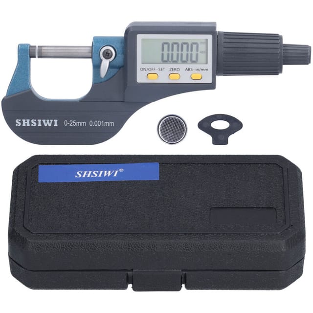 Ej.Life Digitale Dickenmesswerkzeuge, Digitales Mikrometer, Professionelle Zoll-metrische Dickenmesswerkzeuge 0,00005/0,001 Mm, Außenmikrometer