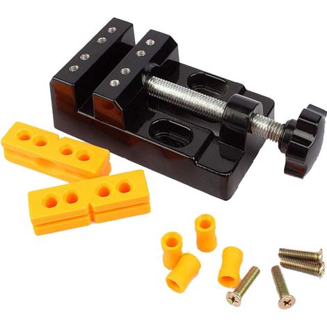 Mini-tischschraubstock, Vielseitige Flachzange Aus 57 Mm Aluminiumlegierung Mit Bambusdichtungen, Vielseitiger Spannblock Zum Schleifen Und Bohren