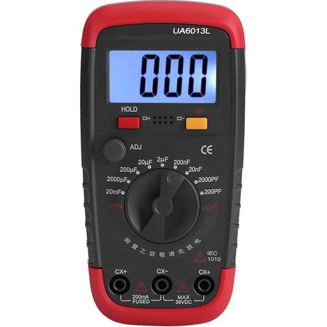 Professionelles Kapazitätsmessgerät, Digitaler Kondensator-tester 0,1 Pf - 20000 Μf Mit Hintergrundbeleuchtetem Lcd Und Schutzgehäuse Max 1999