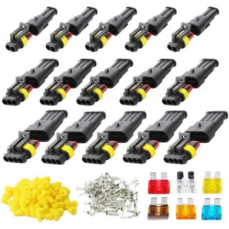 15 Sets 2-polige, 3-polige, 4-polige Wasserdichte Elektrische Kfz-steckverbinder, Wasserdichte Kfz-stecker, Staubdicht, Isoliert Und Versiegelt