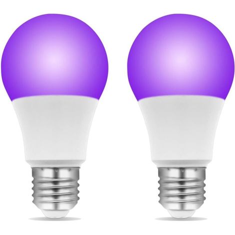 Schwarzes Licht E27 Led 9w, Uva 385-400nm, Schwarzlicht Für Neon-partys, Ac 85-265v, Licht Für Fluoreszierende Feste, Halloween-partys, 2er-pack