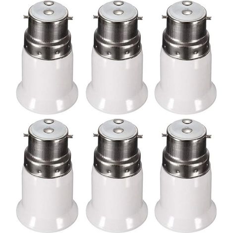 B22 Auf E27 Adapterfassung Für Led-glühbirnen, Ac 230v, Konverteradapter Zum Wechsel Von B22 Auf E27, Bajonettfassung Zum Einschrauben, 6er-pack - Rwglühbirnensockeladapter