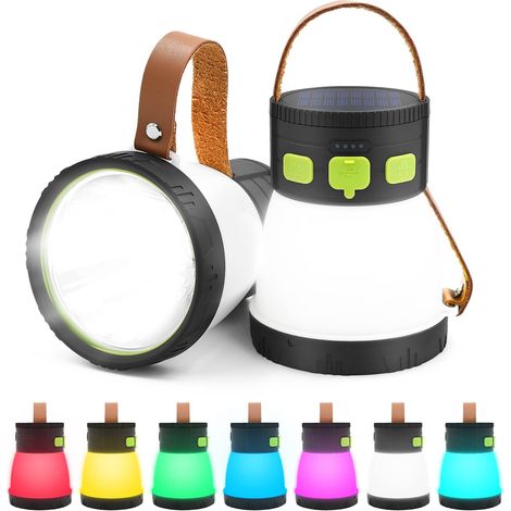 Wiederaufladbare Solar-campinglaterne, Led-campinglampe, Taschenlampe Für Außenbeleuchtung, Außenlampe, 1500 Lumen, Tragbar, Spot