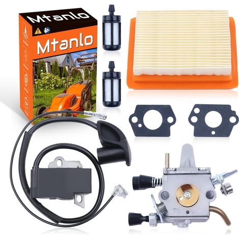 Vergaser-zündspulen-kit Für Stihl Fs120 Fs200 Fs250 Fs300 Fs350 Rasentrimmer, Vergaser Fs120 Mit Luftfilter, Zündkerze, Kraftstofffilter Und Vergaserdichtung
