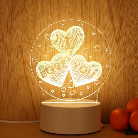 Led-nachtlicht Aus Acryl, 3d-illusions-herzlampe „love“, Romantische 3d-led-herzleuchte Mit Warmem Licht, Geschenk Für Mama, Muttertagsgeschenk, Valentinstagsgeschenk, Weihnachtsgeschenk