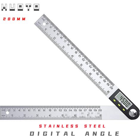 Digitaler Winkelmesser 0-200 Mm, Digitaler Winkelfinder 0-360°, 2-in-1-winkelmesser Aus Edelstahl Mit Lcd-anzeige Zur Winkelmessung Für Holzarbeiten, Bau Und Reparaturen