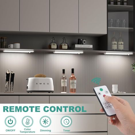 Unterbau-leuchte Mit Bewegungsmelder Und Fernbedienung, 3 Farbtemperaturen, Led-licht Für Schränke, Usb-c Wiederaufladbar, Dimmbare Arbeitsplattenbeleuchtung, Kabellose Nachtlicht