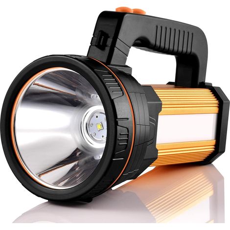 Led-taschenlampe 7000 Lumen, Wiederaufladbar, Wasserdicht Ipx4, Tragbare Campinglampe, 6000 Mah, Tragbarer Camping-strahler (gold)