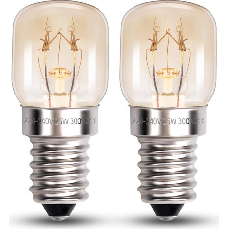 Ofenlampe T22 E14 25w Warmweiß 2700k, Ac 220-240v, Bis Zu 300°c, Ofenlampe 25w Kleine Fassung, Lampe Für Mikrowellenofen, Salzlampenlampe, Dimmbar, 2er-pack