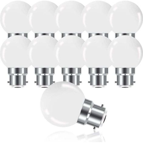 Led-birne Mit Bajonettfassung B22 3w, Mini-globe-golfball-birne B22 G45, Warmweiß 3000k, 280lm, Nicht Dimmbar, 10er-pack [energieeffizienzklasse G]