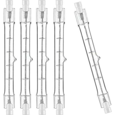 5er-pack R7s Halogenlampen 118mm 300w 230v, R7s 118mm Halogenstab, Dimmbare R7s Halogen-stablampe Für Gebäudestrahler, Arbeitsbeleuchtung Im Freien, Wohnzimmerbeleuchtung