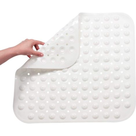 Antirutsch-badematte, Quadratische Duschmatte Schimmelresistent Pvc-badewannenmatte Mit Saugnäpfen, Antibakteriell Langlebig Fußmassage-matte Für Badezimmer 48x48cm (b