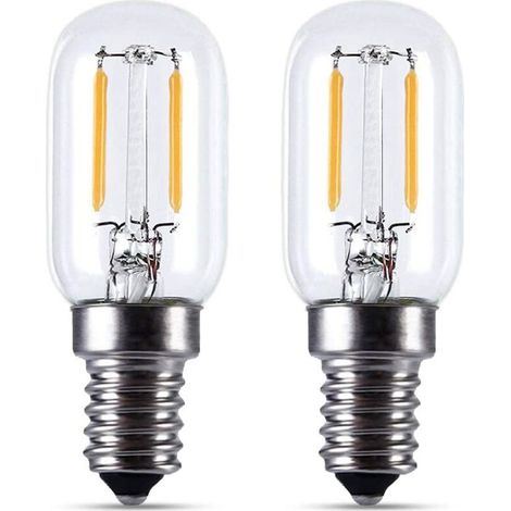 2er-pack Led-glühbirnen E14 – 2w Kühlschrank-led, T22, 200lm, Entspricht 15w Glühlampe, Warmweiß 2700k, 230v, Für Kühlschrank/salzlampen/mit Kleiner E14-led [energieklasse