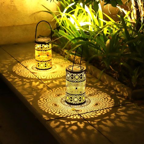 Solargartenleuchten, 2er Set Metall-solarlampen Für Garten, Terrasse, Balkon Und Camping