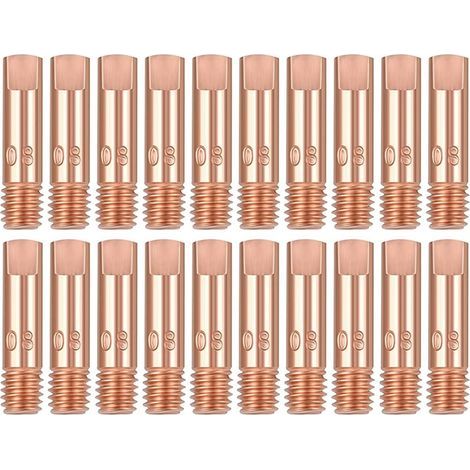 20 Stück M6 X 25 Mm Kontaktdüsen Aus Kupfer, Gasdüse, Kontaktdraht 0,8 Mm Für Mig/mag-schweißbrenner 15ak, Verschleißteile