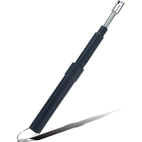 Elektrisches Feuerzeug, Langes Ausziehbares Feuerzeug (29-75 Cm), 360° Drehbarer Zündkopf, Geeignet Zum Anzünden Von Kerzen, Grill Und Kamin (schwarz)