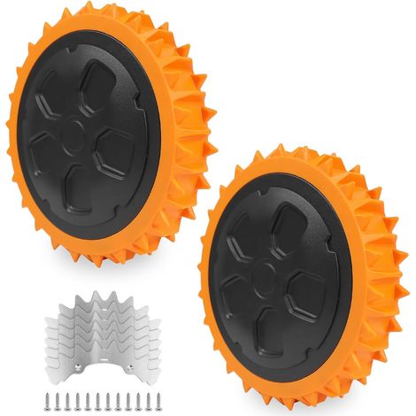 Räder Für Worx Landroid – Geländegängige, Beschwerte Räder Mit Edelstahlspikes, Kompatibel Mit Rasenmährobotern Wr141e / Wr142e / Wr143e / Wr165e / Wr167e