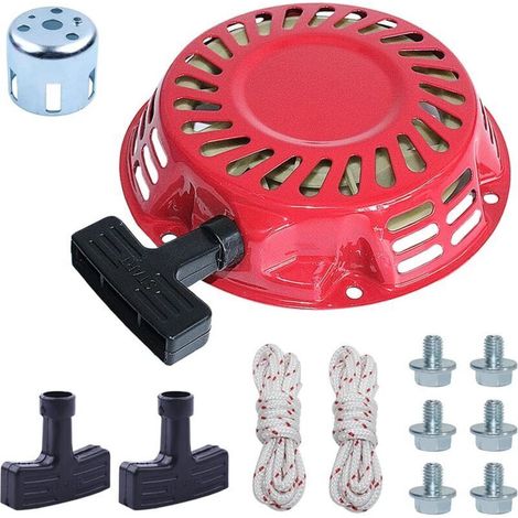 Starterset Für Honda Gx120 Gx160 Gx140 Gx200 5,5ps 6,5ps, Seilzugstarter + Starterschale + Griffe + Schnur + Schrauben Motorstarter Zubehör 12-in-1