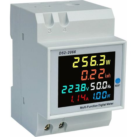 Energieverbrauchsindikator D52-2066 Einphasiger Intelligenter Haushalts-stromzähler Multifunktionaler Stromzähler Für Hutschienenmontage Lcd-anzeige Ac40-300v (110-220v) 100a