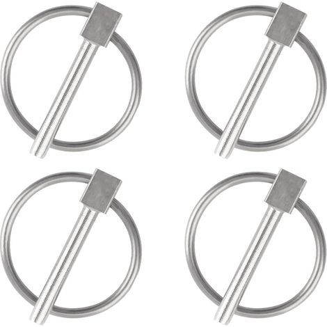 Sicherungsstift, 4 Stück Durchmesser 4 Mm Edelstahl Runde Sicherheitsstifte Anhänger-verriegelungsstifte Lynch-stifte Zur Befestigung Für Hof, Farm Und Rasen