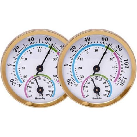 Mini-thermometer Und Hygrometer Für Innenräume, 2-in-1 Temperatur- Und Feuchtigkeitsmesser Für Zuhause Und Büro (gold - 2 Stück)