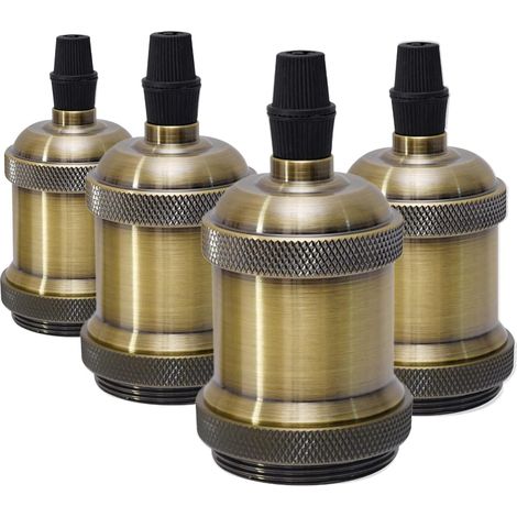 E27 Vintage Lampenfassung, Lampensockel, Keramik-adapter-halterung Für Bars, Restaurants, Schlafzimmer, Höfe – 4 Stück Bronze-fassung