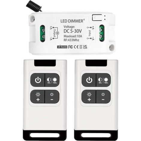 Kabelloser Dc-dimmer 5v-30v 10a Relais-empfänger-steuerung Mit 2 Fernbedienungen