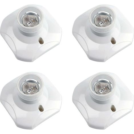 E27-schraubfassung Für Led-glühbirnen – Ac 220-240v – Hitzebeständig – 4er-pack Weiße Kunststofffassungen