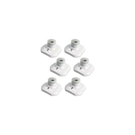 E27-deckenfassung Zum Einschrauben, E27-fassung Für Garage, Ac 220-240v, Fassungshalterung Für Led-glühbirnen, Weiße Kunststoff-deckenleuchtenbasis E27, Lampensockel Für Wandlampe, 6er-pack
