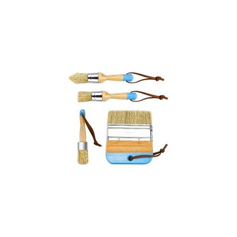 4-teiliges Set Kreidepinsel, Holz-kreide- Und Wachspinsel, Natürliche Schablonenpinsel, Runde Naturborsten-pinsel Für Basteln, Malen Und Möbelpolitur, Innendekoration