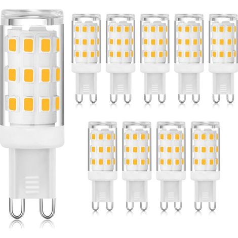 Led-glühbirne G9 3000k Warmweiß 3w, Led-lampe Mit G9-zweifachstiftsockel (entspricht 40w Halogen), Energiesparende G9-glühbirnen Für Kronleuchter, Flimmerfrei, Nicht Dimmbar, 10er-pack