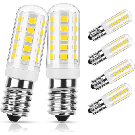 Dimmbare Led-glühbirne E14, Kleine Schraubsockel-led-birne Für Dunstabzugshaube Und Kühlschrank, Kaltweiß 6000k, 2,5w Entspricht 30w Halogenlampen, 300lm, 6 Stück [energieeffizienzklasse E]