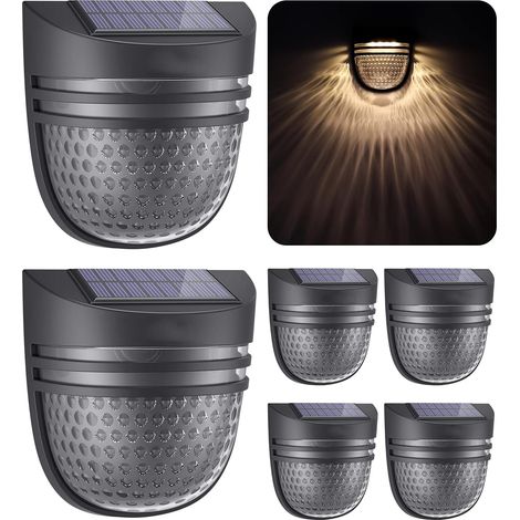 Solarleuchte Für Außen, Led-solarlicht Für Außen Mit 2 Modi & Ip54 Wasserdicht, Dekorative Wandleuchten Aus Solarenergie Für Zaun, Hof, Garage, Veranda, Einfahrt (6er-pack)