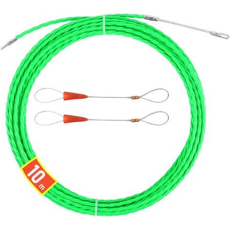 10m Elektriker-nadel, 4mm (grün) Kabelzieher, Kabelzug Mit 2 Flexiblen Führungsköpfen, Kabel-einfädelhilfe, Drahtdurchführer Für Die Verlegung Von Kabelkanälen