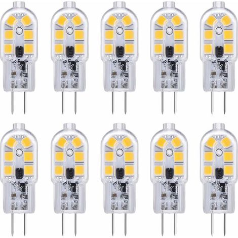 Led-g4-glühbirne, G4-led-lampe 12v 2w Kaltweiß 6000k, 200lm, Ersatz Für Halogen-g4-bi-pin 10w 20w, Led-lampe G4 12v Ac/dc Für Wohnmobil/küchenabzugshaube, Nicht Dimmbar, 10er-pack