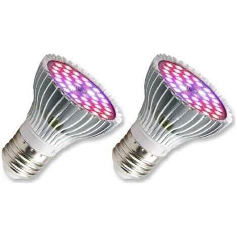 Led-pflanzenlampe E27, 30w Mit 40 Leds, Vollspektrum-lampe Für Pflanzenwachstum Und Blüte, Ac 85-265v, Innenbeleuchtung Für Garten/hydroponik/aquarium, 2er-pack