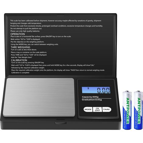 Präzisionswaage, 500 G/0,01 G, Küchenwaage, Tragbare Digitale Taschenwaage Mit Lcd-display Und Tarafunktion, Juwelierwaage Für Schmuck, Kaffee Usw. (batterien Enthalten)