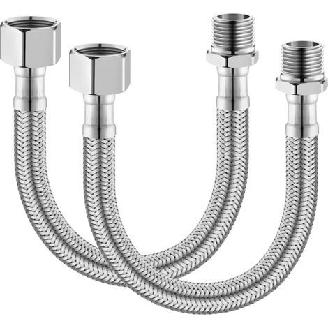 2 Stück Flexible Anschlussschläuche Für Armaturen, Geflochtene Edelstahl-verlängerungsschläuche Für Waschbecken, Geeignet Für Badezimmer-, Toiletten- Und Küchenarmaturen Sowie Wasserzulaufschläuche (3