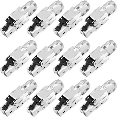 12er-pack Werkzeugfreie Cat 7 Rj45-netzwerkstecker – Lan-stecker Ohne Werkzeug – Kompatibel Mit Cat 7, 6a Und 6 Netzwerkkabeln – Ethernet-verbindung Bis Zu 10 Gbps – Stabile Signalübertragung Über 100