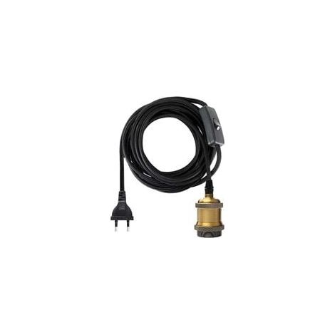E27-fassung Mit Schalter, 1,2 Meter Langes Stoffkabel Für Lampenfassung/edison-retro-hängeleuchte/kreative Lampe, Vintage-messing-lampenadapter