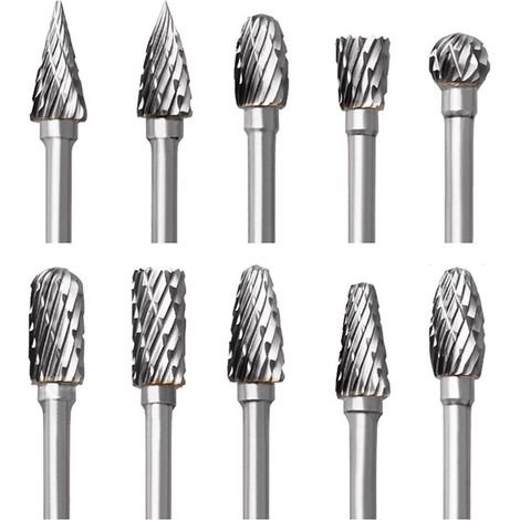 Hartmetall-fräser-set Für Dremel, 10-teiliges Doppel-schneid-rotationsfräser-set Mit 1/8" Schaft Für Holzschnitzerei, Gravur, Bohren, Polieren Und Metallbearbeitung