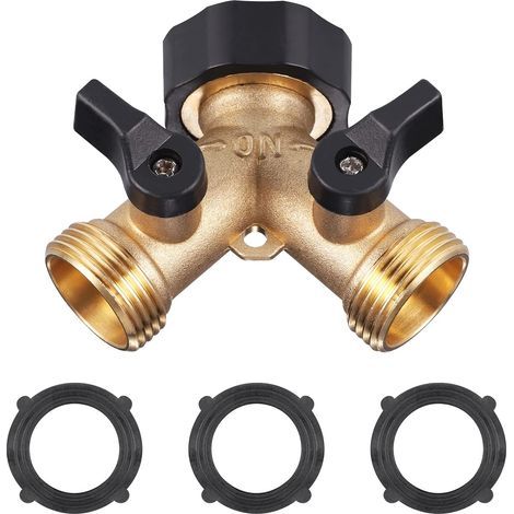 Doppelter Wasserhahn Für Waschmaschine, Y-adapter 3/4, Zum Anschluss Von Zwei Geräten An Einen Einzigen Gartenwasserhahn.