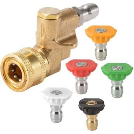 Adapter Für Wasserpistole Eines Hochdruckreinigers. 360-grad-einstellbare Zubehörteile. Reinigungsanschlüsse 1/4 Zoll (0°, 15°, 25°, 40°, 65°).