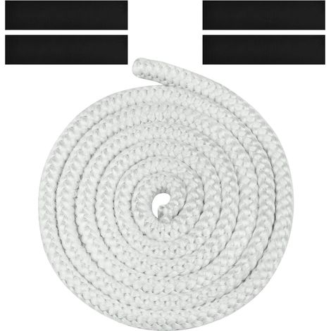 Geflochtenes Dichtungsband Für Ofeneinsatz Und Kaminofen, 12mm X 2,5m Glasfaserdichtung Mit 4 Klebebändern, Für Holzofen Und Kamin, Weiß
