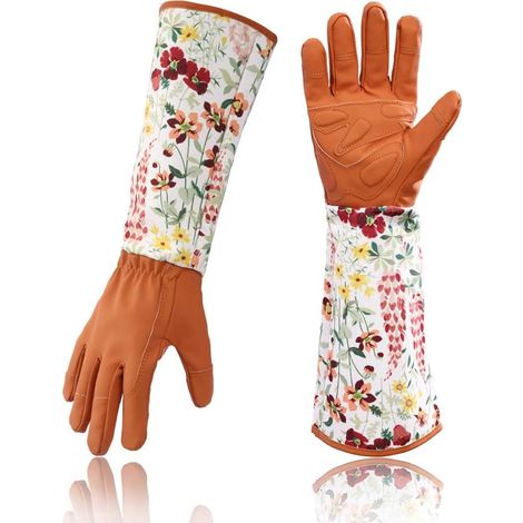 Gartenarbeit Rosen Lederhandschuhe Für Damen, Verlängerte Profi-handschuhe, Rosa Garten- Und Baumschnitt-handschuhe, Geschenk Für Mutter Und Großmutter (rot)