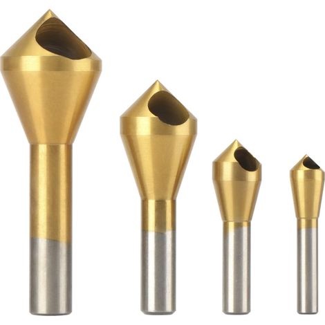 4 Stück Entgrat- Und Ansenkfräser, 90° Hss-titan-beschichtete Senker, Metallbohrer, Geeignet Zum Schneiden Von Metall, Holz Und Kunststoff