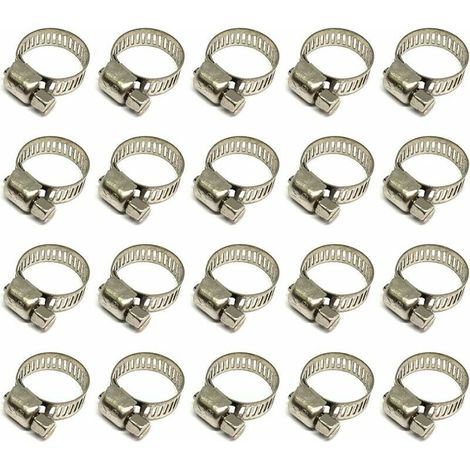 20 Stück Schlauchklemmen, Verstellbare Schlauchschellen 10-16 Mm, 304 Edelstahl-schlauchklemmen, Metallene Schraubklemmen Für Schläuche, Haushaltsgas, Wasserschläuche, Kabel, Wasserhähne Usw.